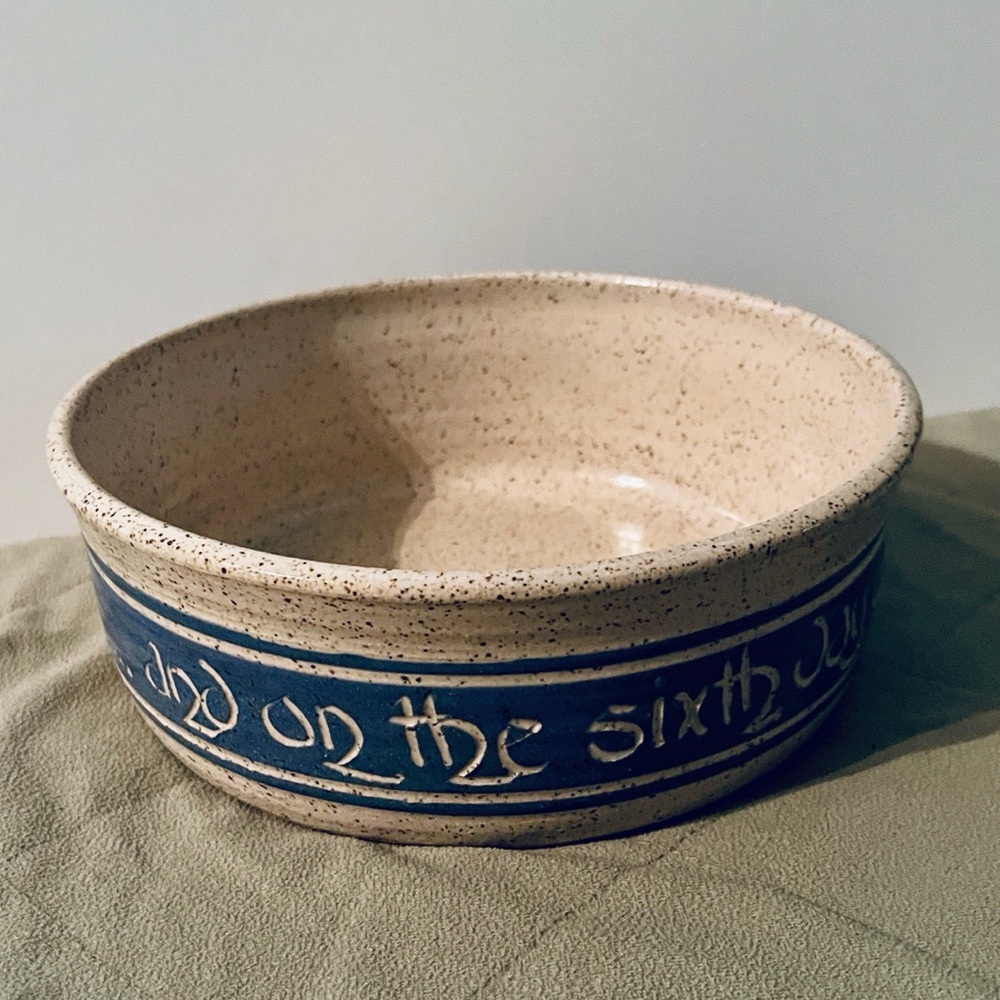 Potters Mark Artisan”Let there be Dogs” Dog Bowl